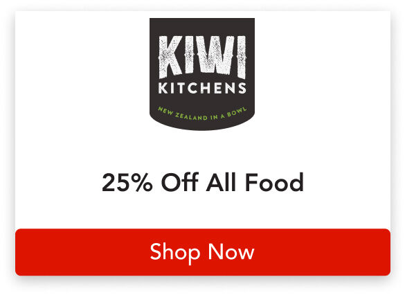 Kiwi Kitchens 25% off all food | Shop Now