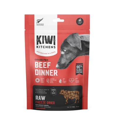 Kiwi Kitchens Raw Freeze Dried Beef Dinner Dog Food, 5-oz