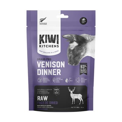 Kiwi Kitchens Raw Freeze Dried Venison Dinner Cat Food, 4-oz
