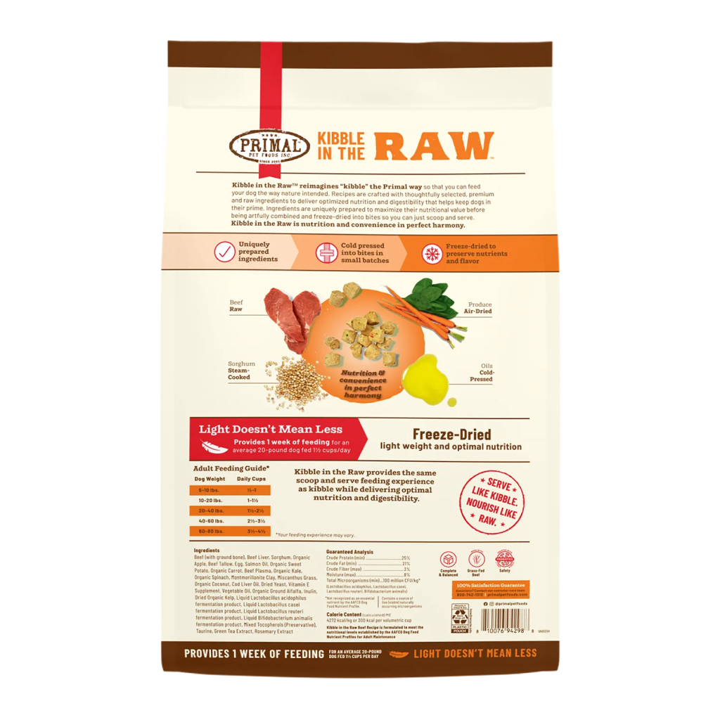 Primal Canine Beef Recipe Kibble in the Raw, 1.5-lb image number null