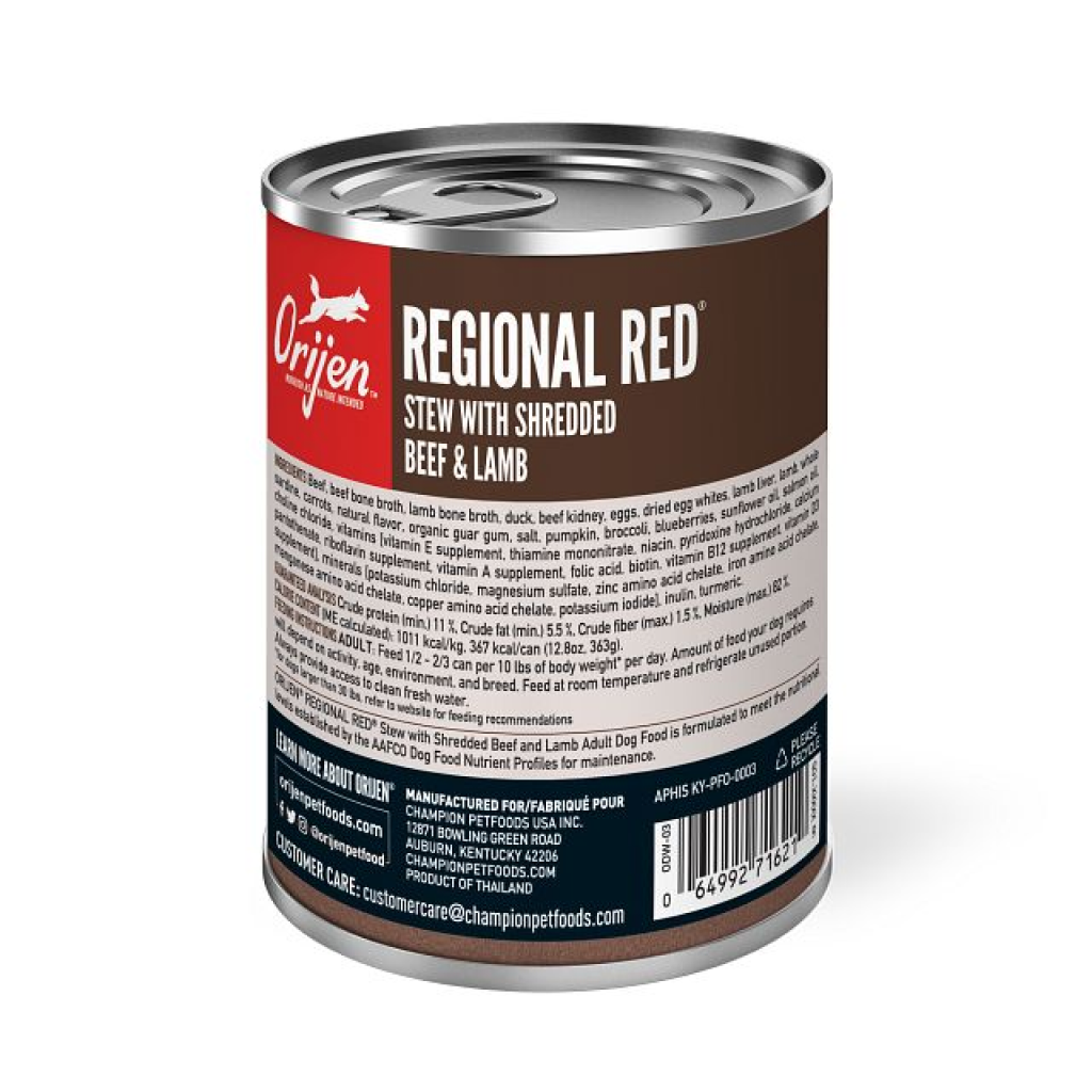 ORIJEN Premium Wet Dog Food Regional Red Stew, 12.8-oz image number null