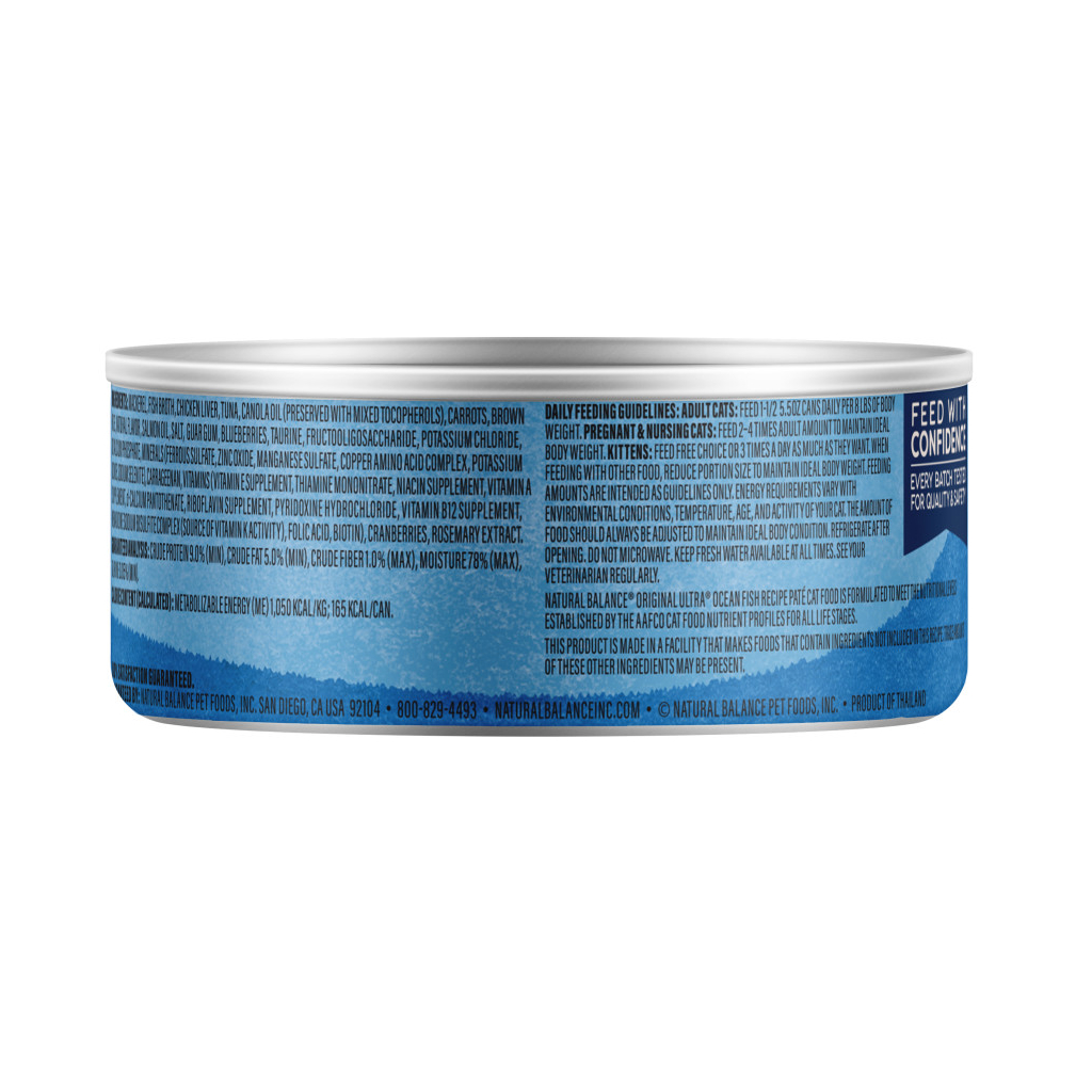 Natural Balance Original Ultra Ocean Fish Recipe Cat Wet Can, 5.5-oz image number null