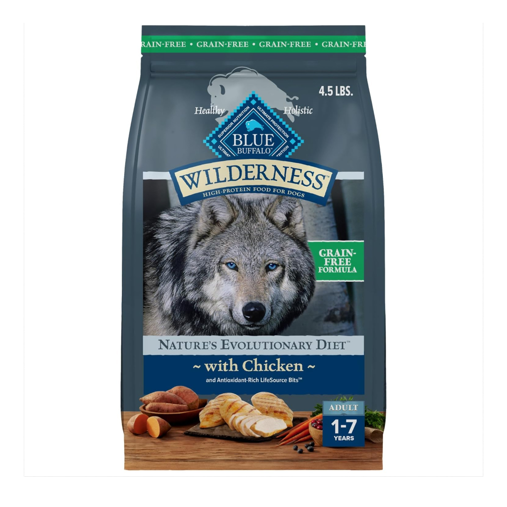 Blue Buffalo Wilderness Grain Free High Protein with Real Chicken Adult Dry Dog Food 24 lb