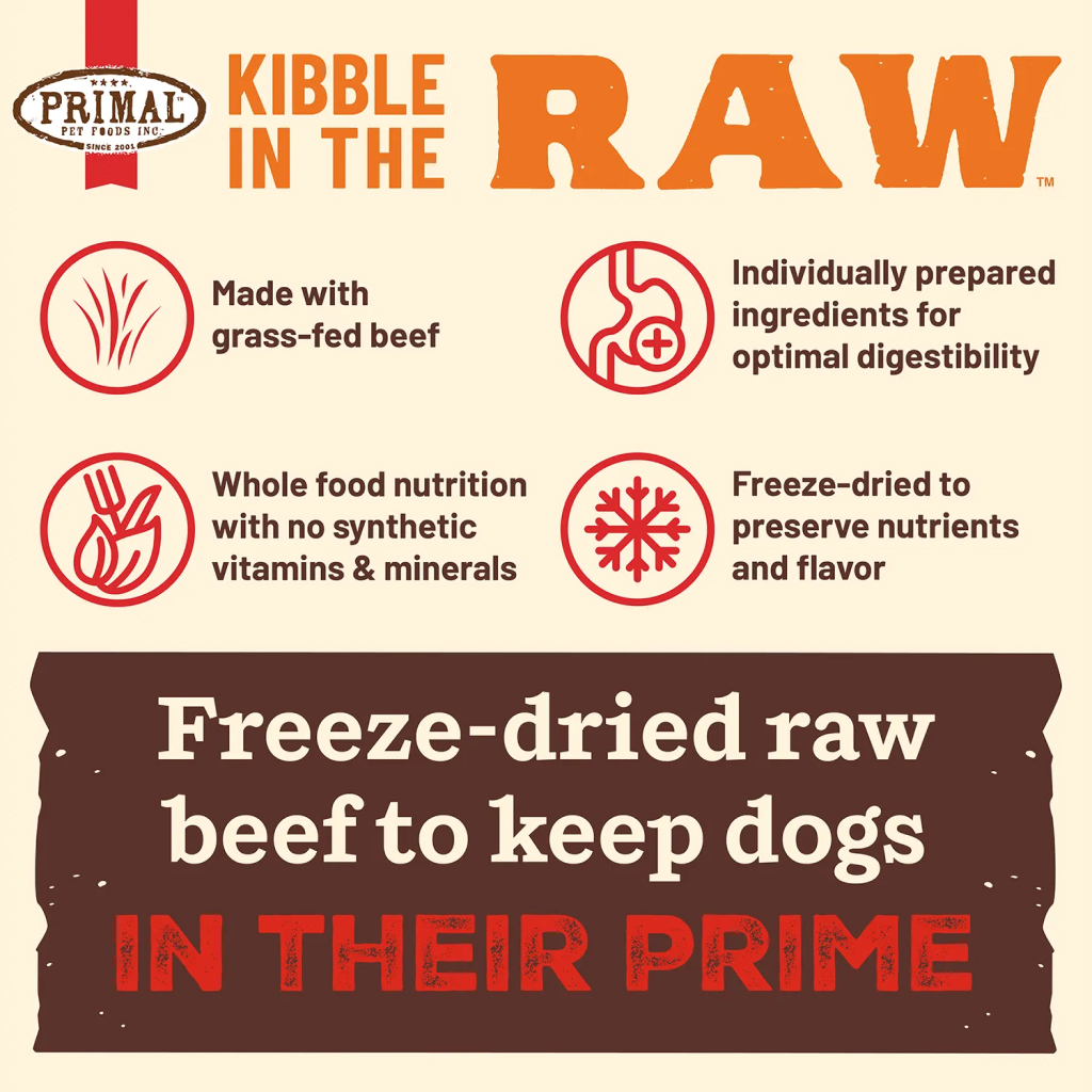 Primal Canine Beef Recipe Kibble in the Raw, 1.5-lb image number null