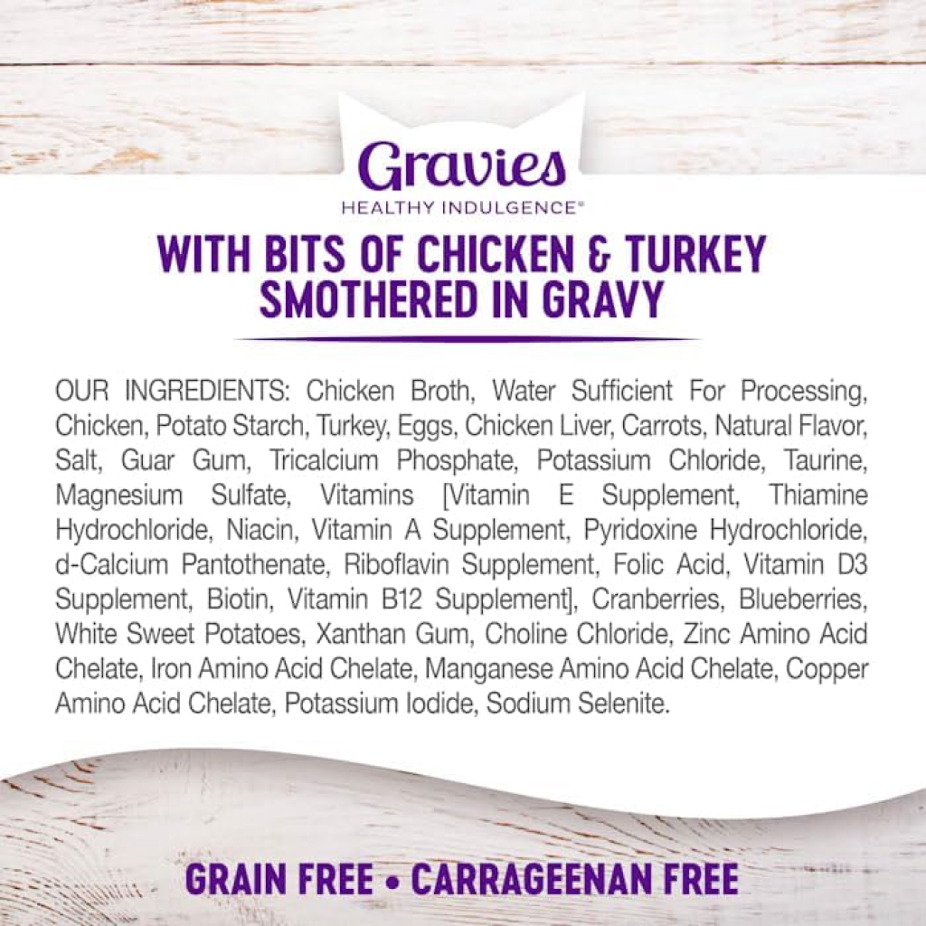 Wellness Healthy Indulgence Natural Grain Free Gravies with Chicken & Turkey in Gravy Wet Cat Food Pouch, 3-oz image number null