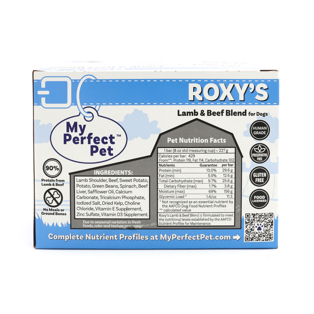 FROZEN My Perfect Pet Roxy's Lamb & Beef Gently Cooked Dog Food (8-pack), 4-lb image number null