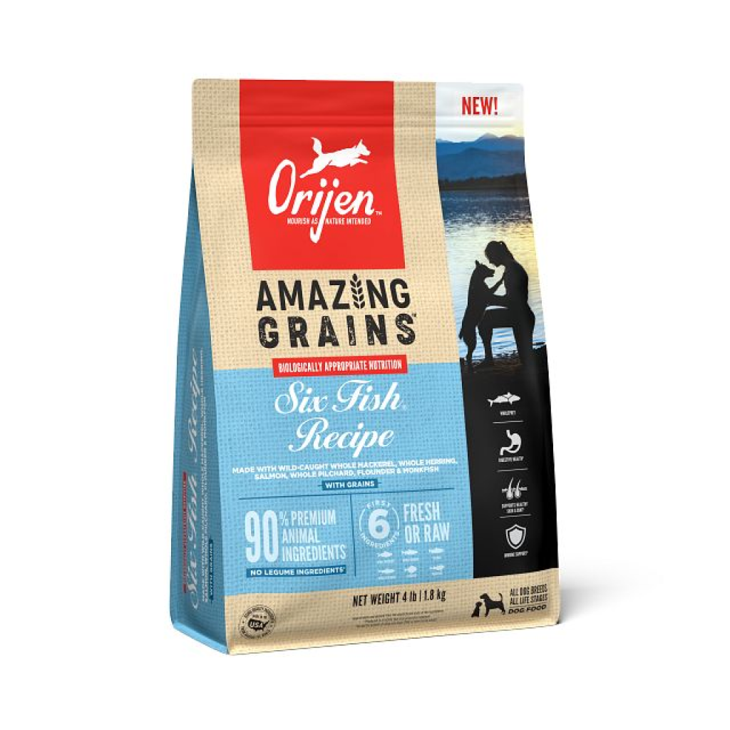 ORIJEN Amazing Grains Six Fish Recipe, 4-lb image number null