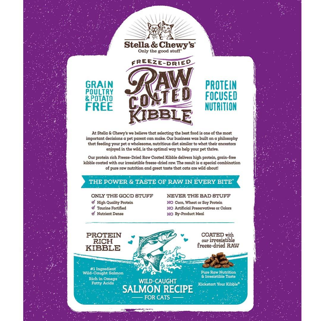 Stella & Chewy's Cat Raw Coated Kibble, Wild-Caught Salmon Recipe image number null