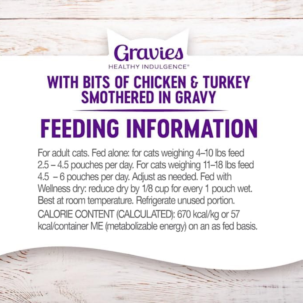 Wellness Healthy Indulgence Natural Grain Free Gravies with Chicken & Turkey in Gravy Wet Cat Food Pouch, 3-oz image number null