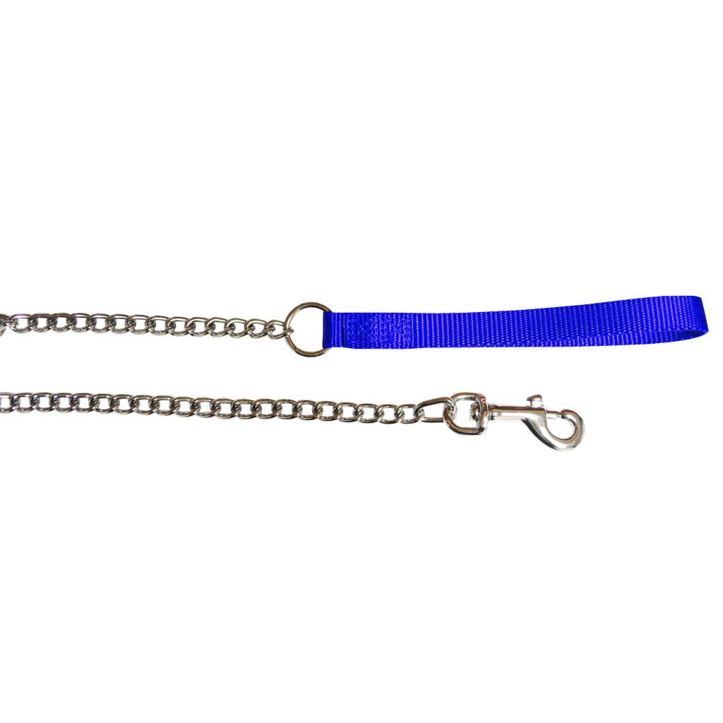 Scott Pet Chain Lead w/ Nylon Handle 3.0mm x 48", Blue image number null