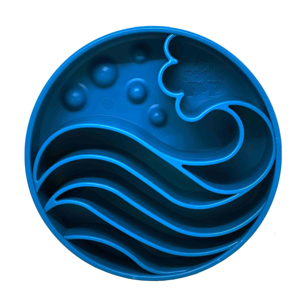 Soda Pup Wave Enrichment Deep Slow Feeder Bowl, Blue image number null