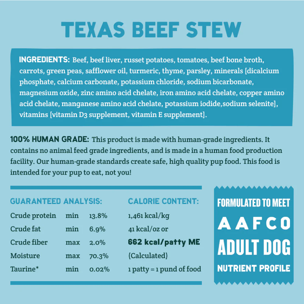 FROZEN A Pup Above Texas Beef Stew (Gently Cooked), 1-lb image number null
