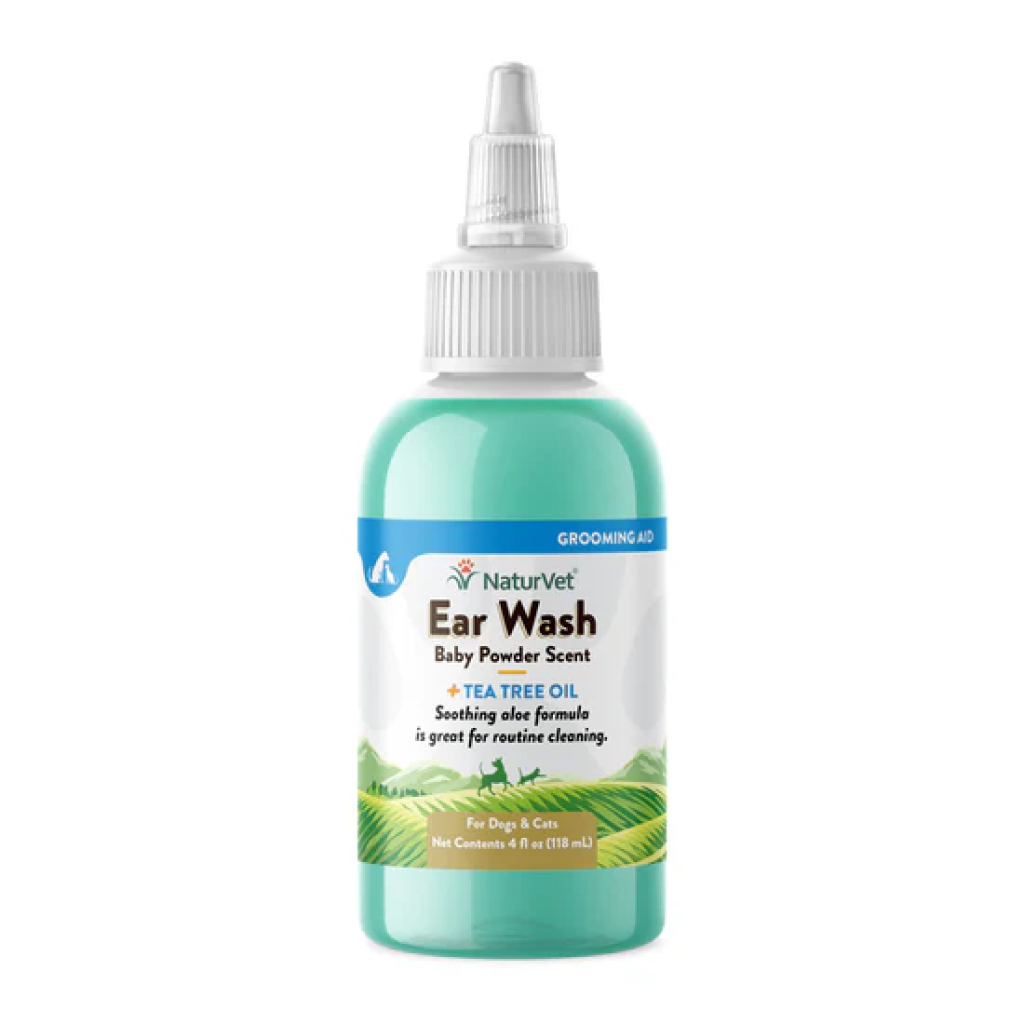 Naturvet Pet Ear Wash Plus Aloe And Tea Tree Oil For Dogs And Cats, Liquid, Made In The USA image number null