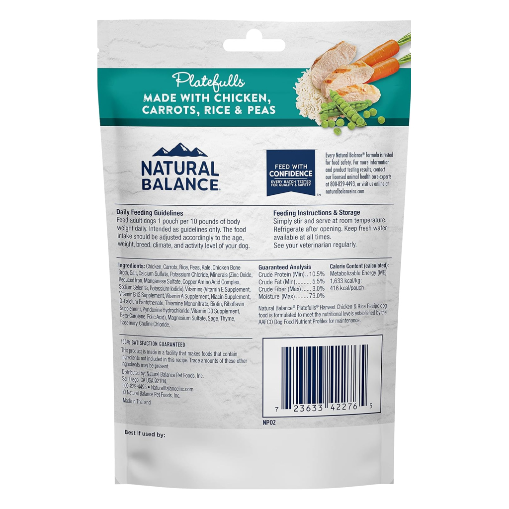 Natural Balance Platefulls Harvest Chicken & Rice Recipe  Wet Dog Food, 9-oz image number null