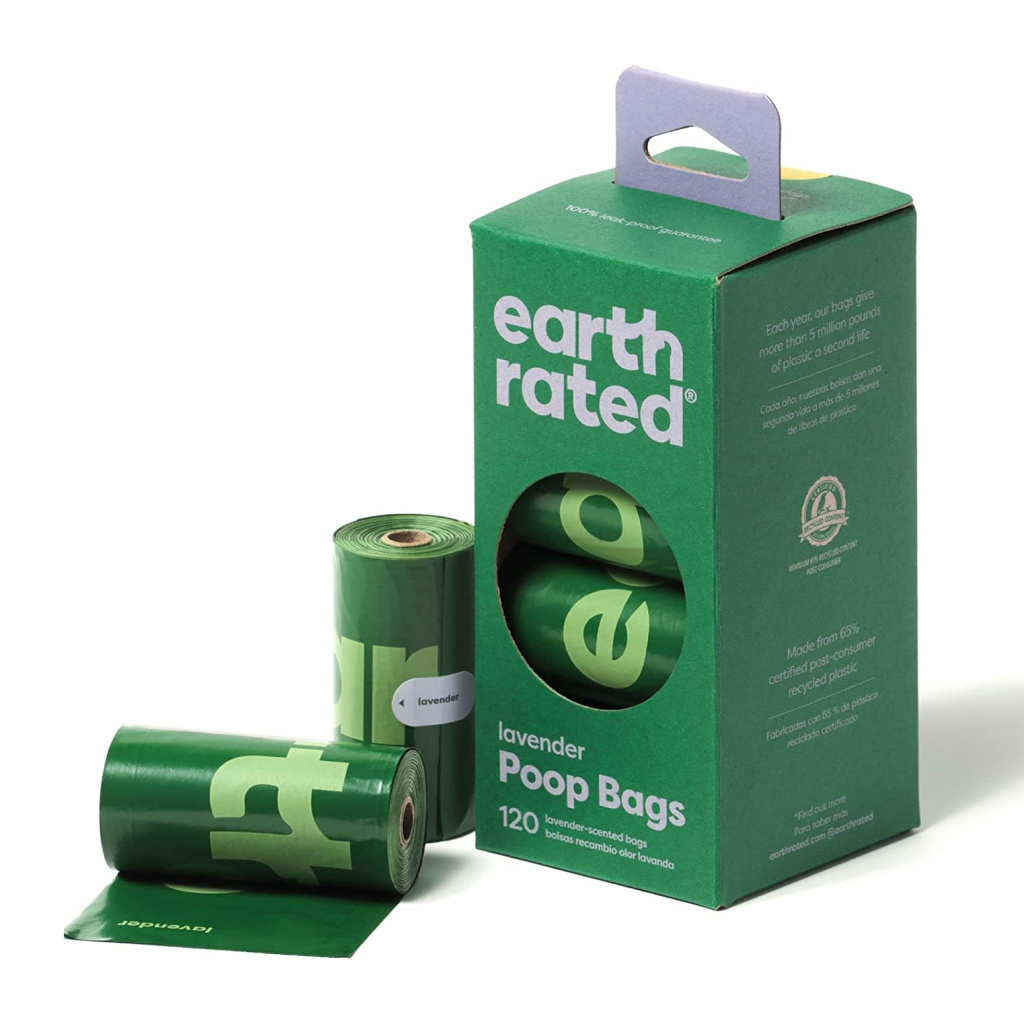 Earth Rated Dog Waste Bags, Extra Thick and Strong Poop Bags, Guaranteed Leak-proof, Lavender-scented, 8 Rolls image number null