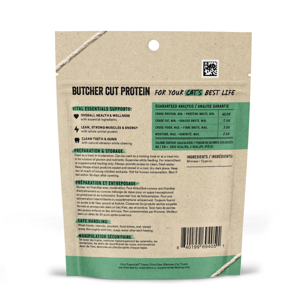 Vital Essentials Freeze-Dried Minnows Cat Treat Bag, 0.5-oz image number null