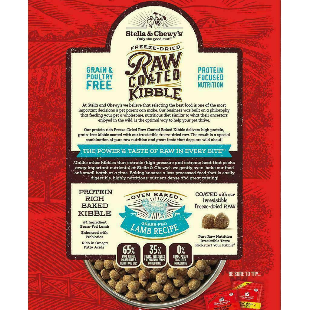 Stella & Chewy's Dog Raw Coated Kibble, Grass Fed Lamb Recipe image number null