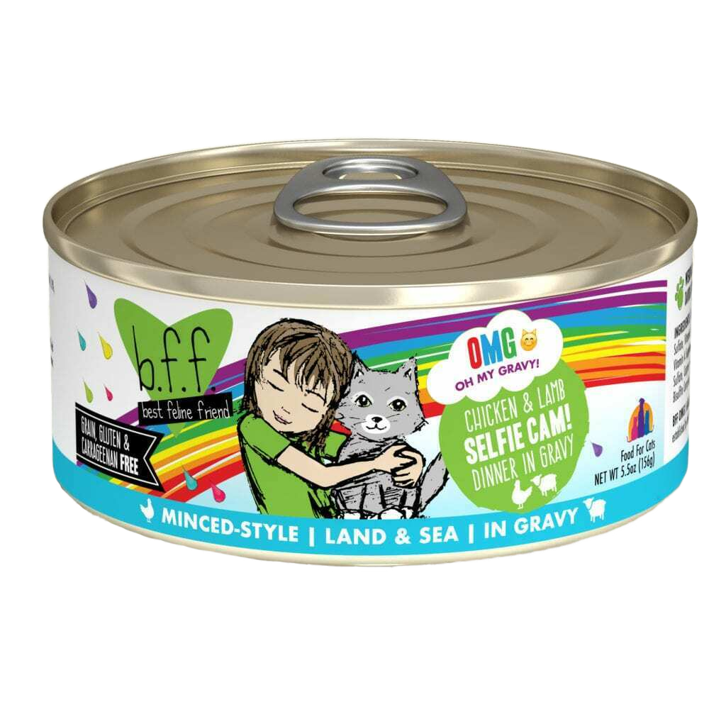 B.F.F. Omg - Best Feline Friend Oh My Gravy!, Selfie Cam! With Chicken & Lamb In Gravy Cat Food By Weruva, 5.5-oz Can image number null