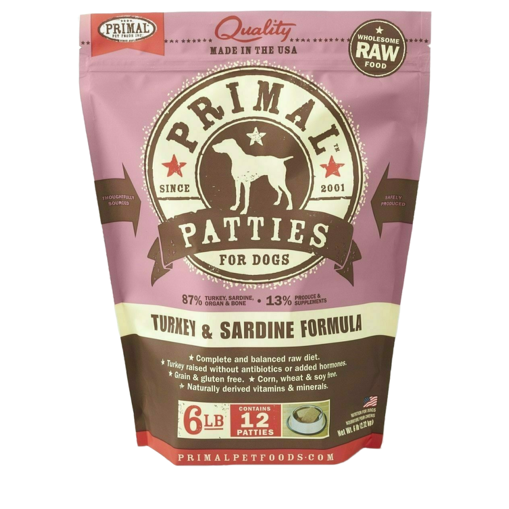 Frozen Canine Turkey & Sardine Formula Patties 6-lb image number null