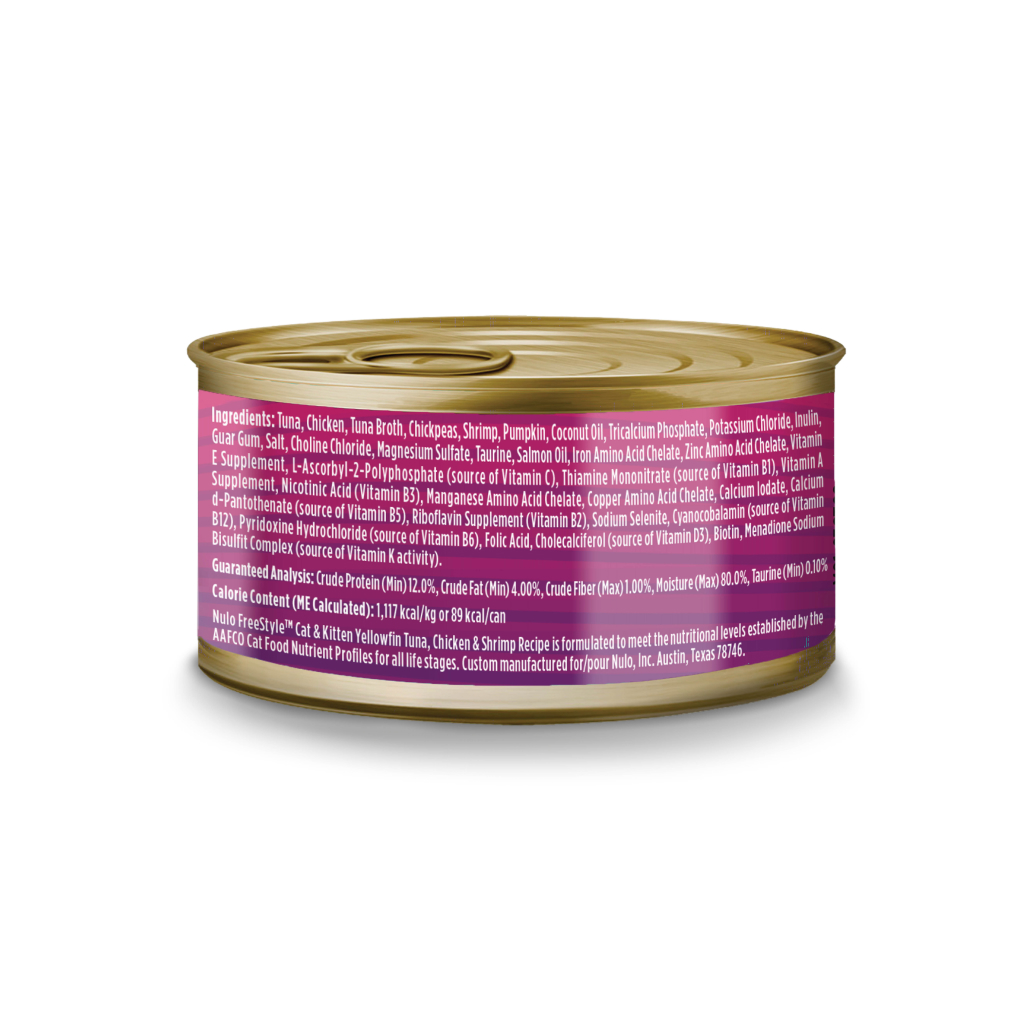 Nulo FreeStyle Cat & Kitten Yellowfin Tuna & Shrimp Pate Can, 2.8-oz image number null