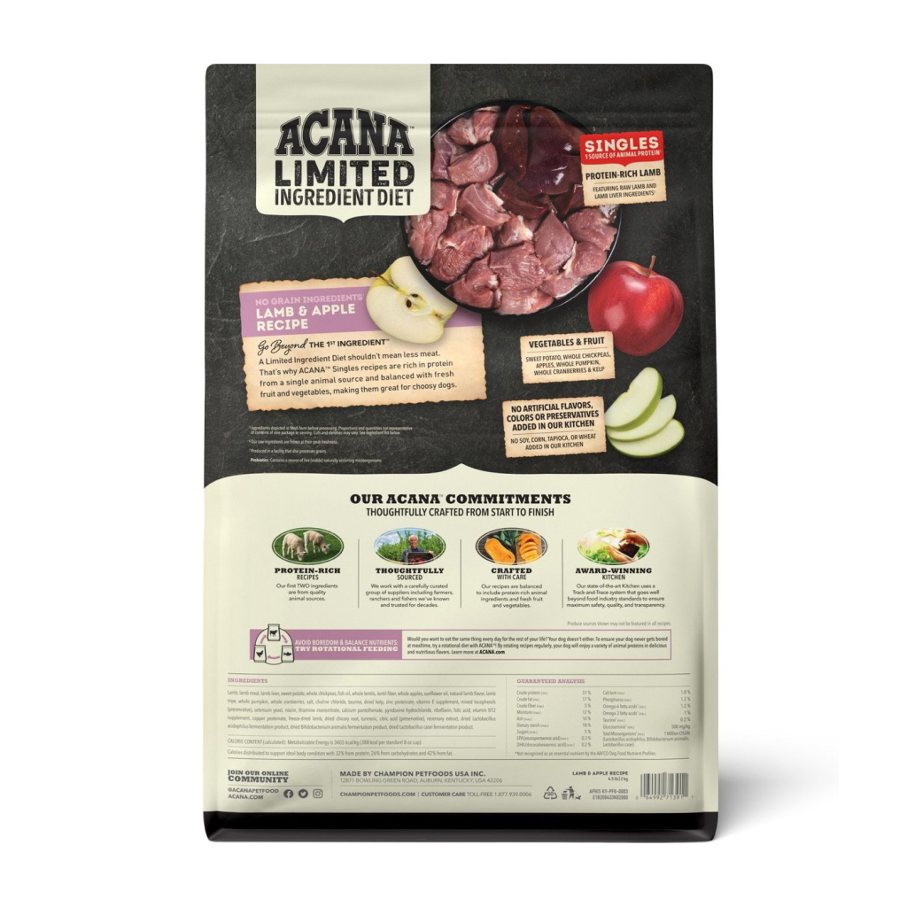  Acana Lamb & Apple Dog Food back image number null