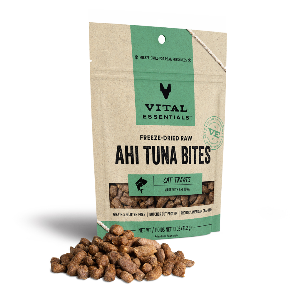 Vital Essentials Freeze-Dried Ahi Tuna Bites Cat Treat Bag, 1.1-oz image number null