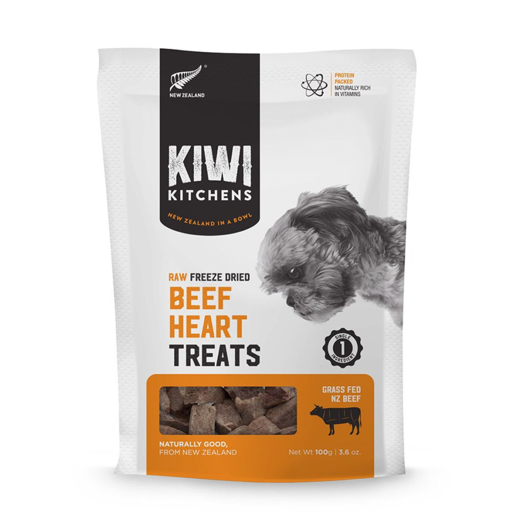 Kiwi Kitchens Raw Freeze Dried Beef Hearts Dog Treats, 3.6-oz image number null