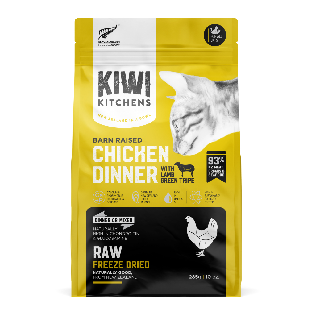 Kiwi Kitchens Raw Freeze Dried Chicken Dinner with Lamb Green Tripe Cat Food, 10-oz image number null