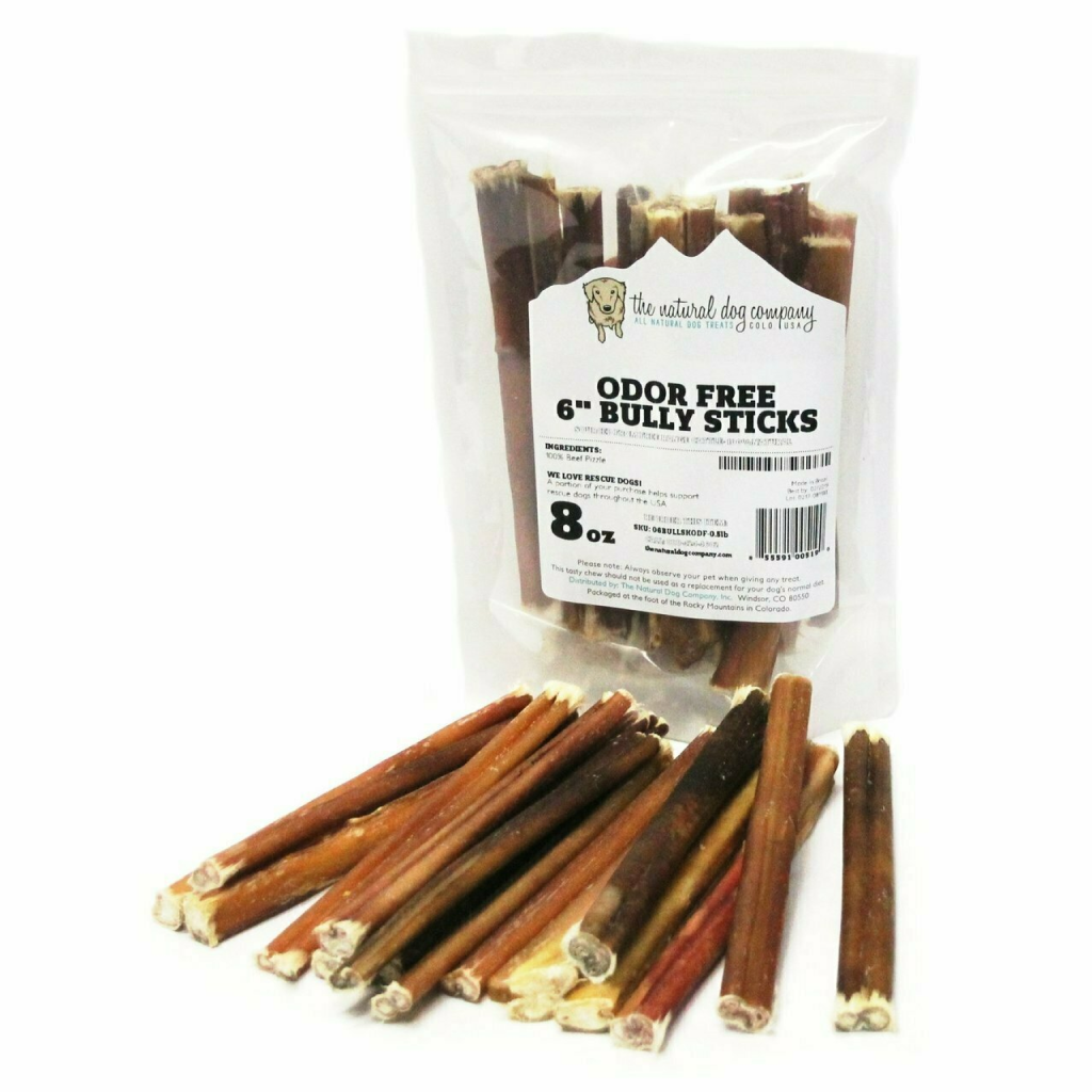 Tuesday's Natural Dog Co. 6" Odor Free Bully Sticks Dog Treat, 0.5-lb image number null