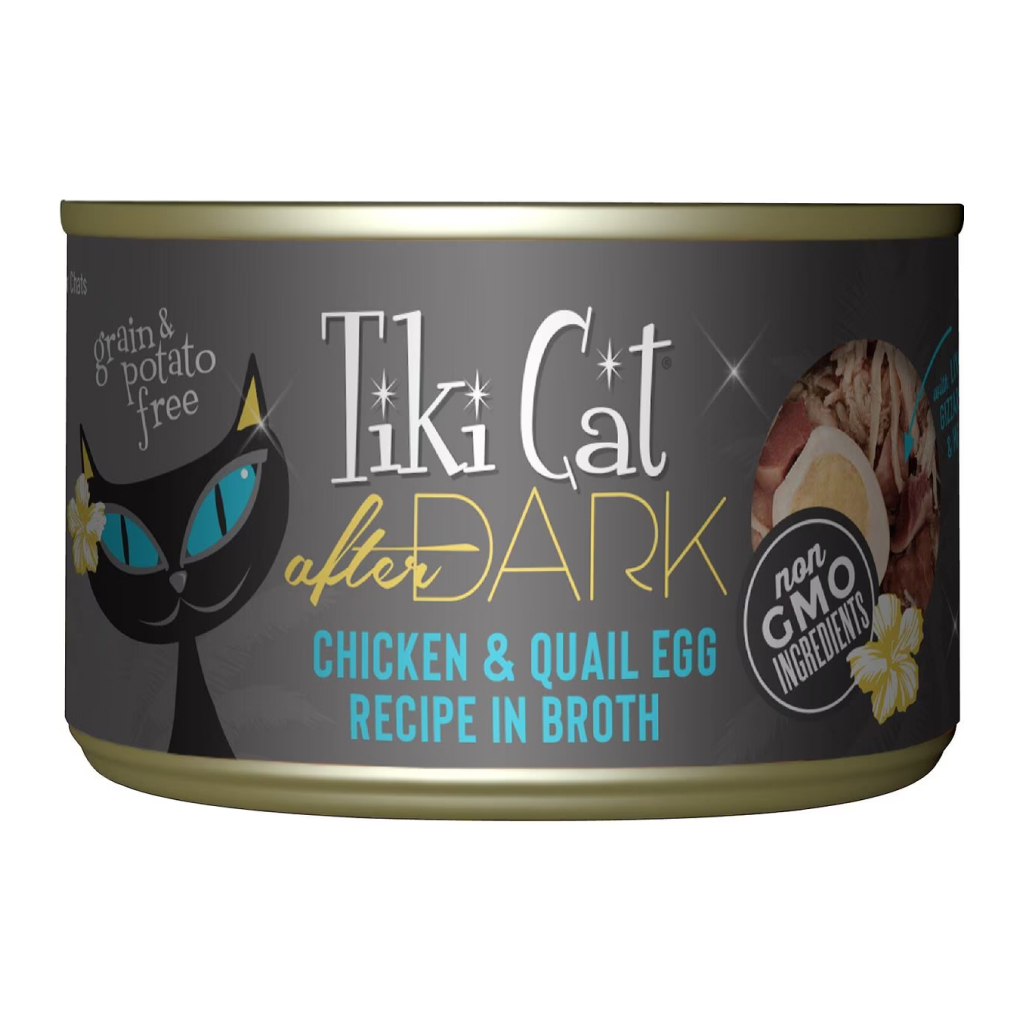 Tiki Cat After Dark Wet Cat Food Chicken & Quail Egg Can, 5.5-oz image number null
