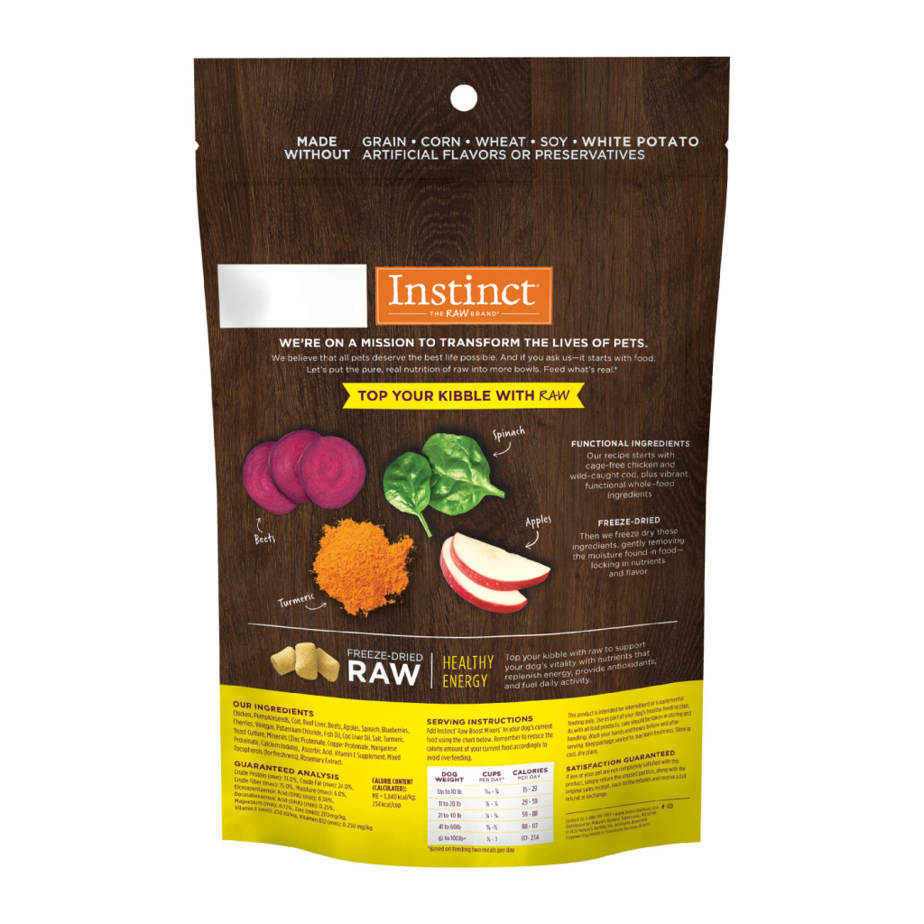 Instinct Freeze-Dried Raw Boost Mixers Grain-Free Healthy Energy Dog Food Topper, 5.5-oz image number null