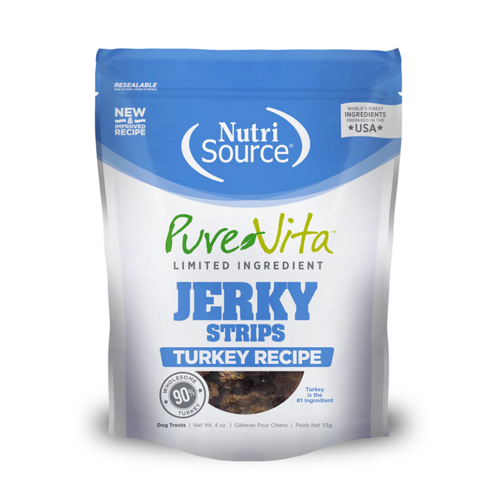 PureVita Limited Ingredient Turkey Recipe Jerky Strips Treats, 4-oz image number null