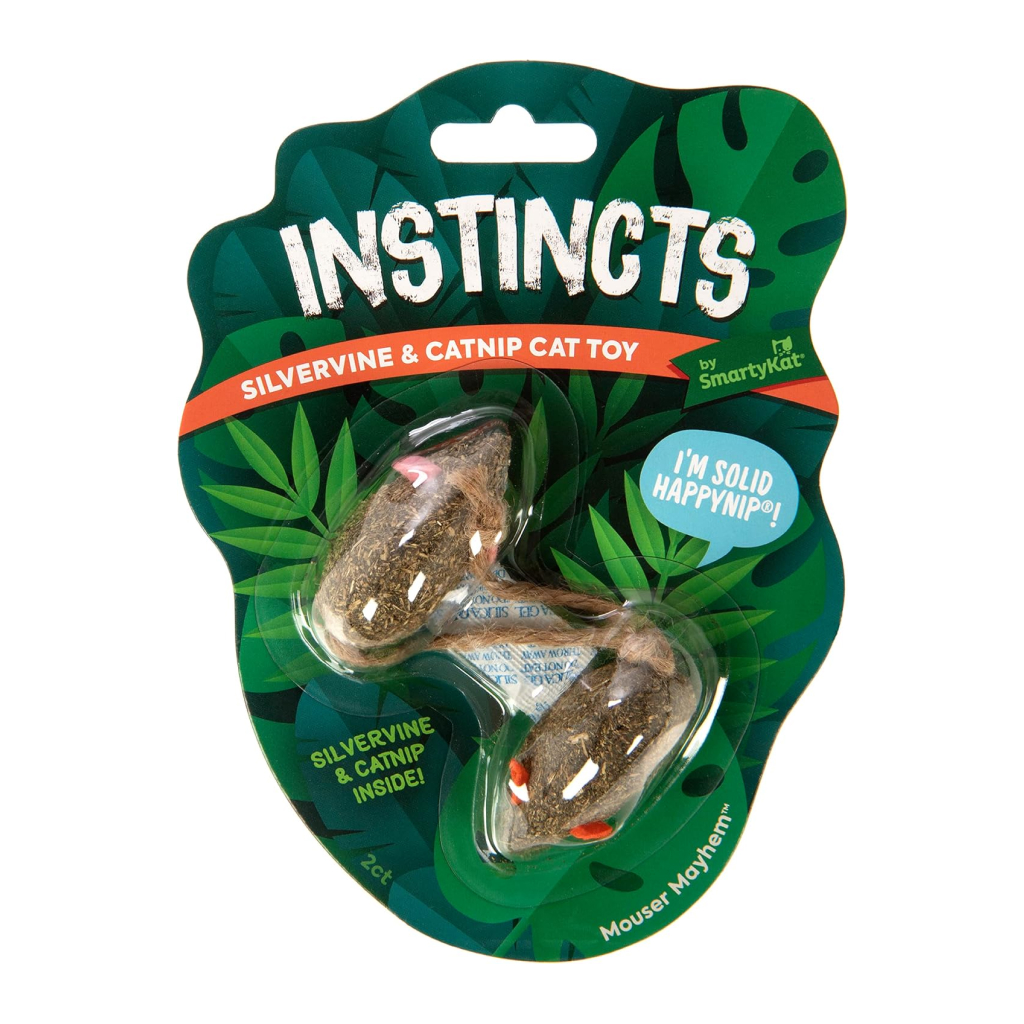 Instincts by SmartyKat Mouser Mayhem Compressed Catnip & Silvervine Cat Toys, 2-pack image number null