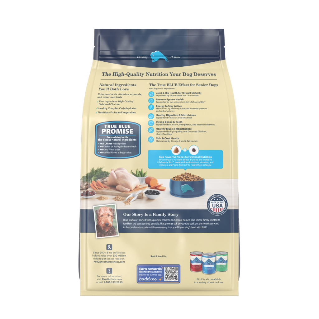 Blue Buffalo Life Protection Formula Chicken & Brown Rice Recipe Senior Dry Dog Food, 5-lb image number null