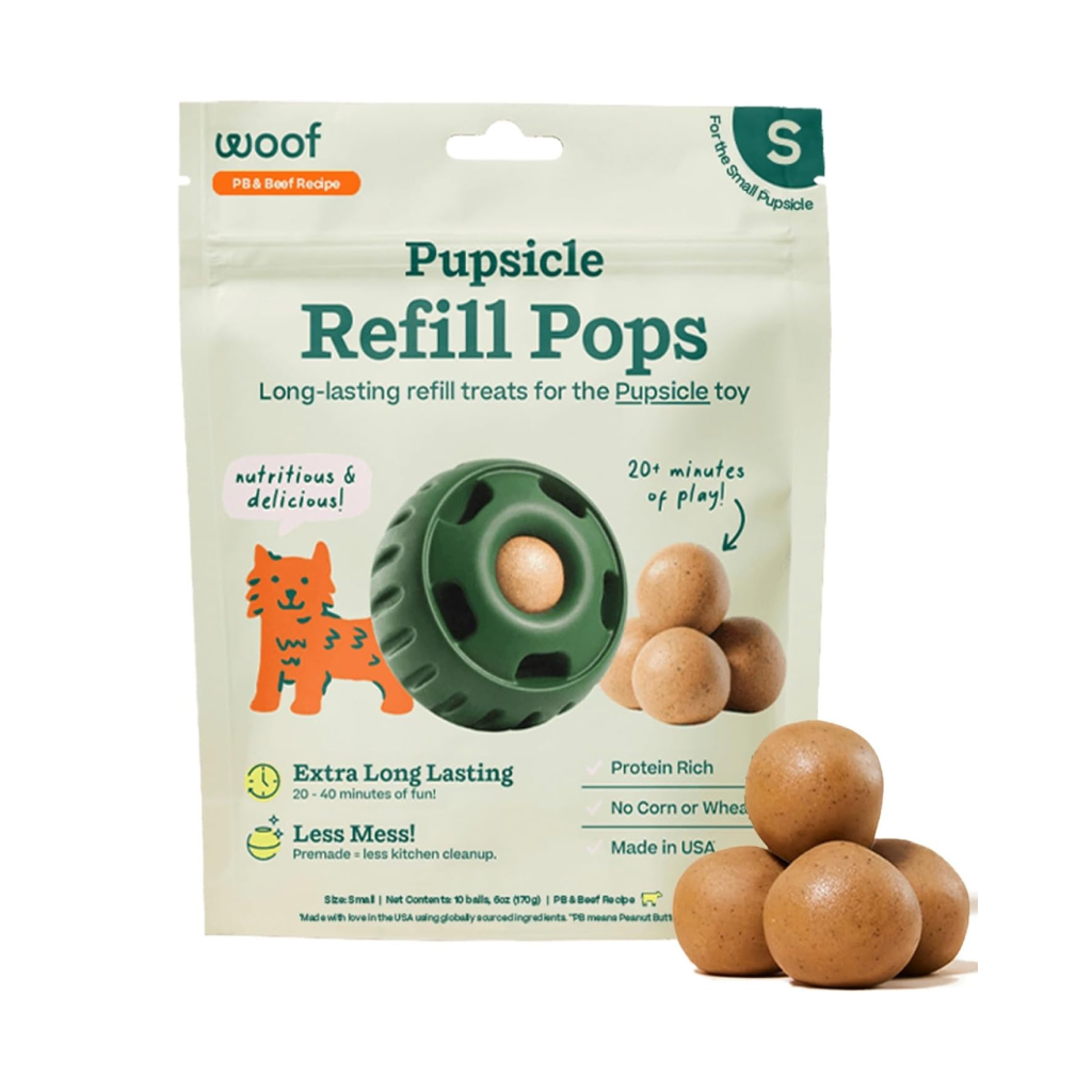 Woof Beef Refill Pops for Small Pupsicle Dog Toy, 6-oz image number null