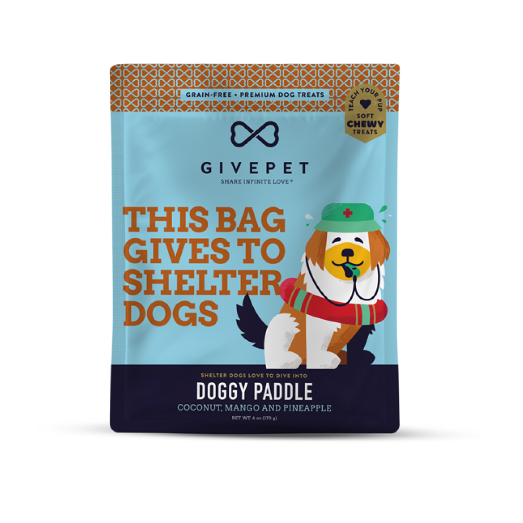 GivePet Doggy Paddle Dog Treat Bag, 6-oz image number null