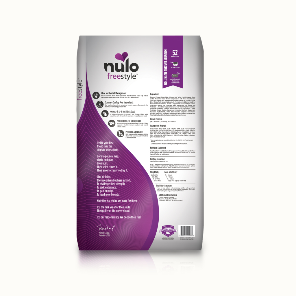 Nulo FreeStyle Adult Cat Hairball Management Turkey & Cod Bag, 12-lb image number null