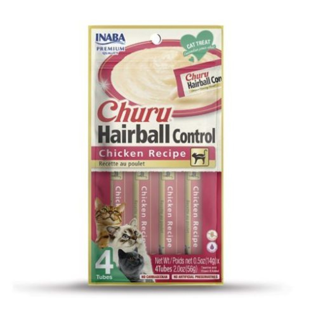 Churu Hairball Control Chicken Recipe Cat Treats, 4-pk image number null