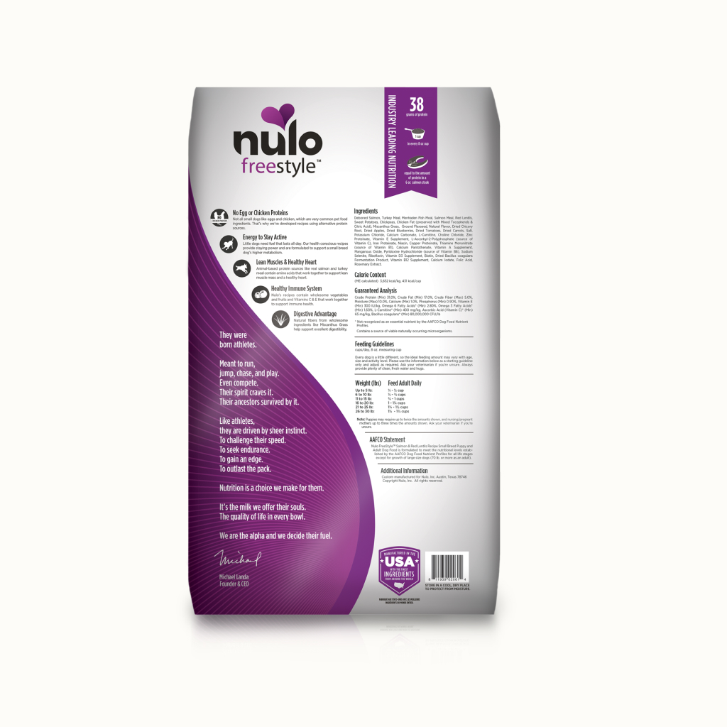 Nulo FreeStyle Small Breed Dog Grain-Free Salmon & Red Lentils Bag, 11-lb image number null