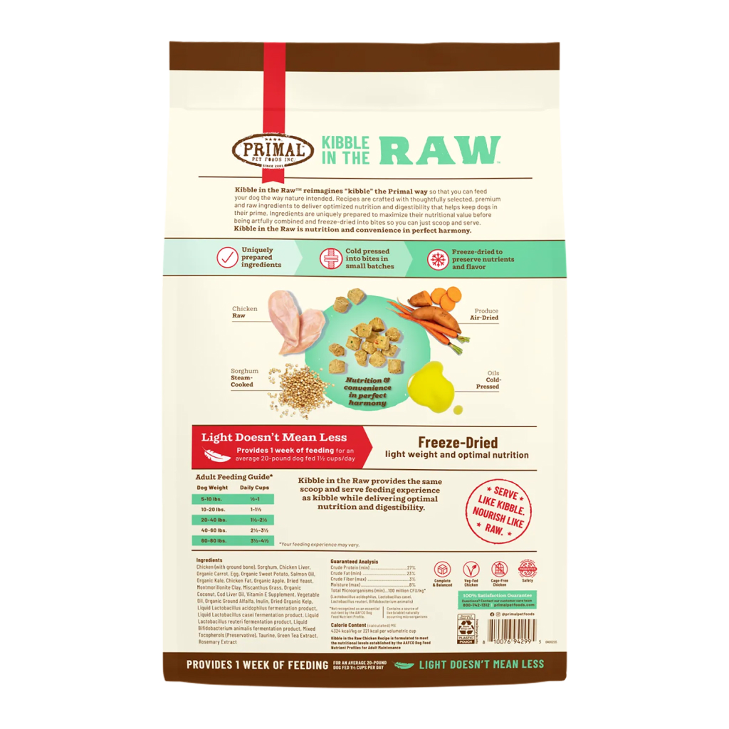 Primal Canine Chicken Recipe Kibble in the Raw, 1.5-lb image number null