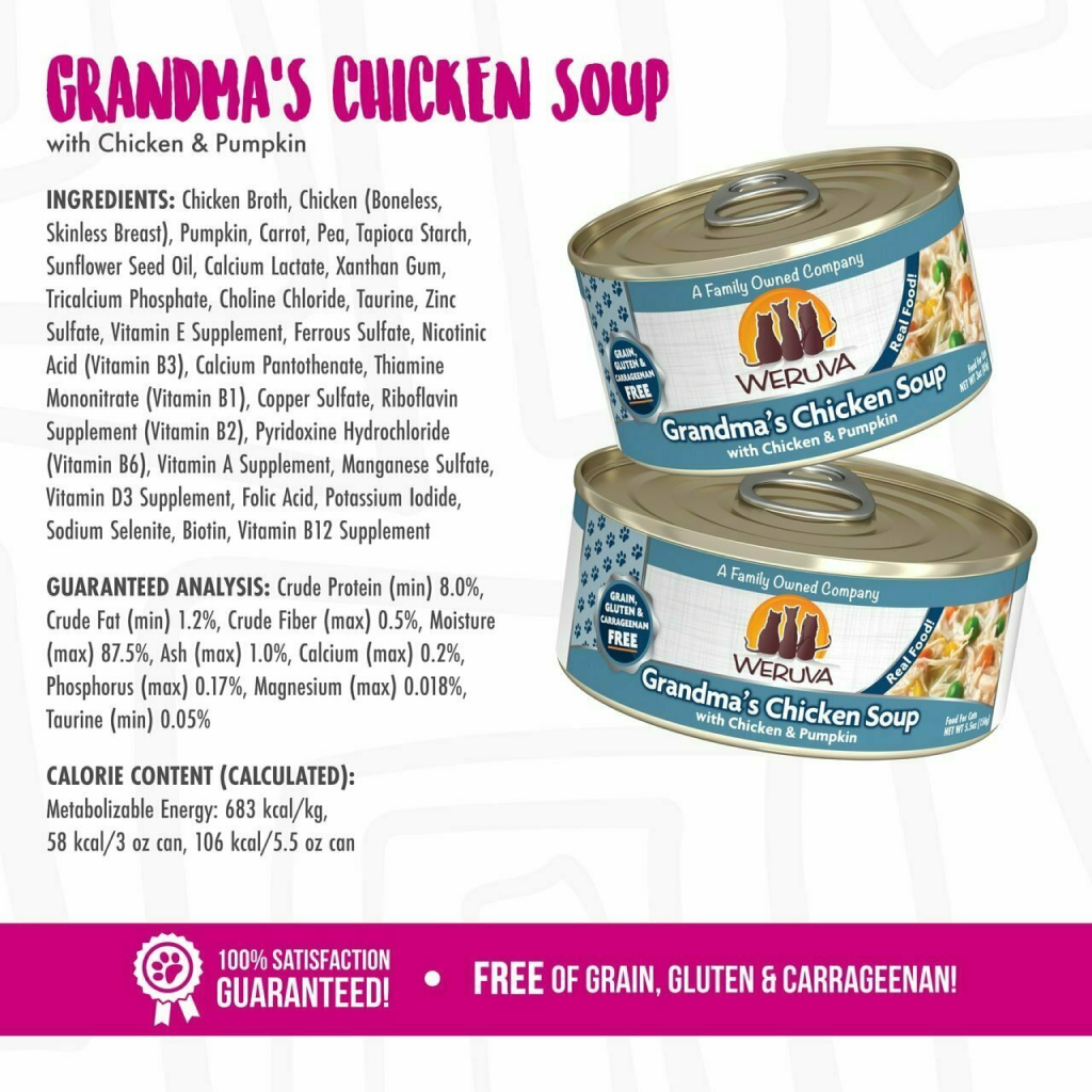 Weruva Classic Cat Food, Grandma's Chicken Soup With Chicken Breast & Pumpkin In Gravy image number null