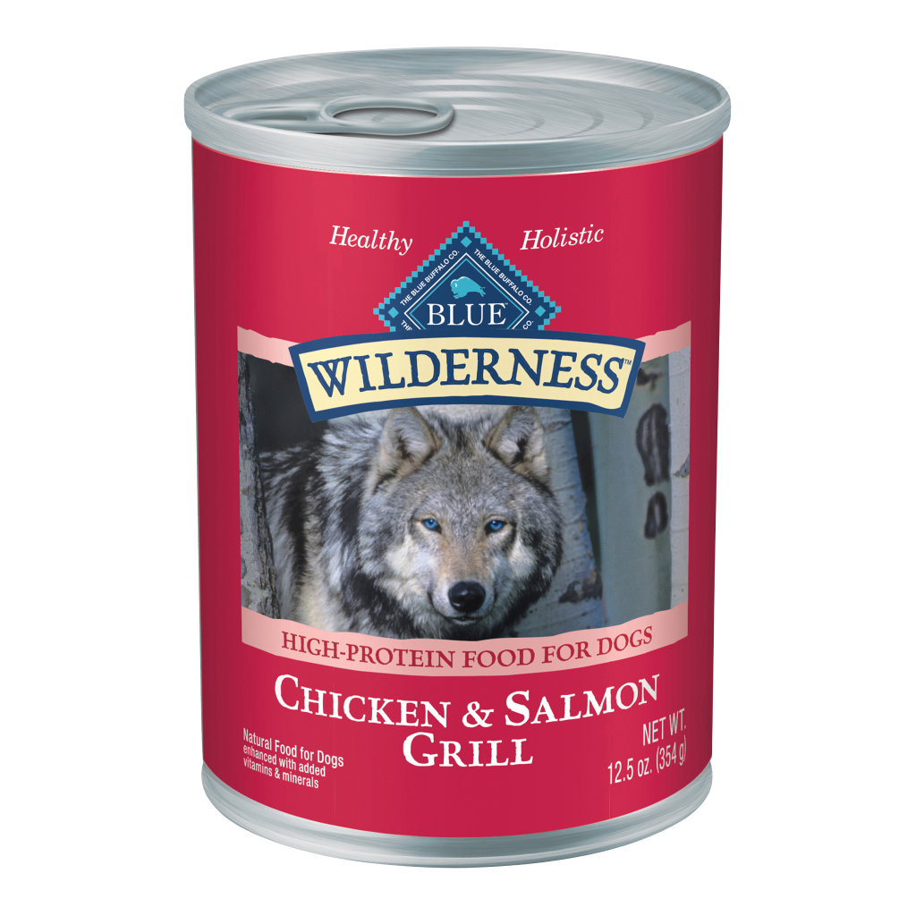 Blue Buffalo Wilderness High-Protein & Grain-Free Salmon & Chicken Grill Adult Wet Canned Dog Food, 12.5-oz image number null