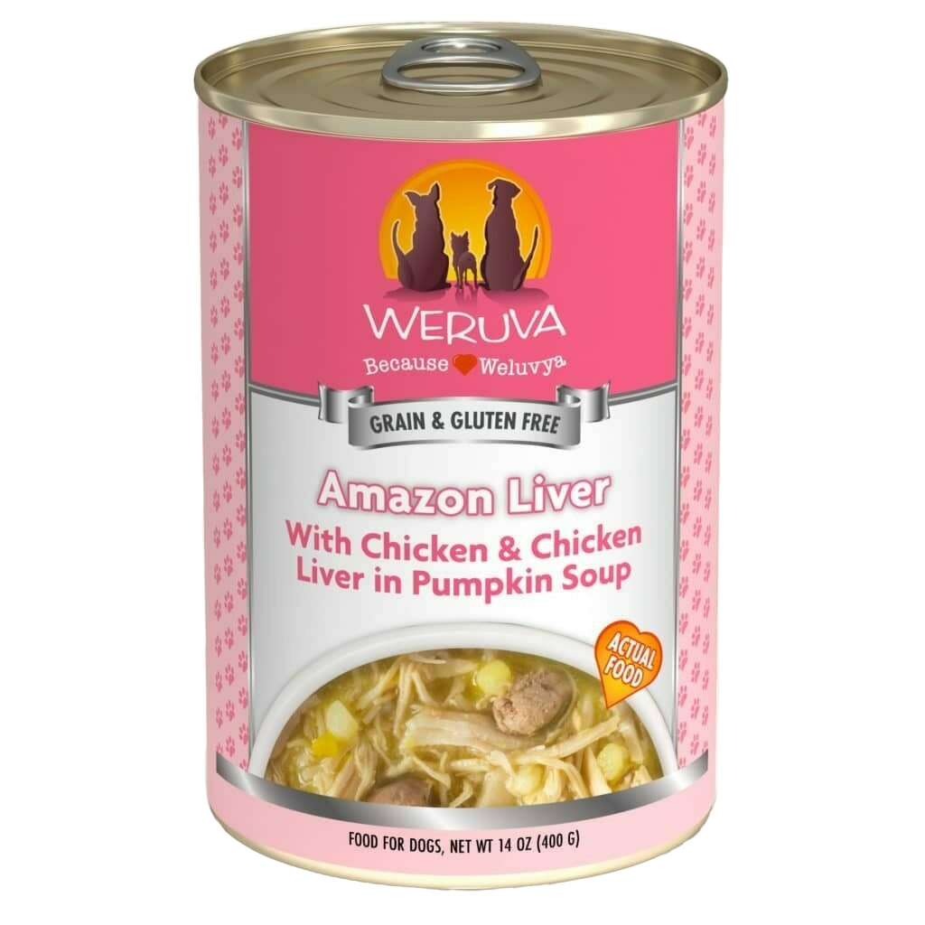 Weruva Classic Dog Food, Amazon Liver With Chicken Breast & Chicken Liver In Pumpkin Soup, 14-oz Can image number null