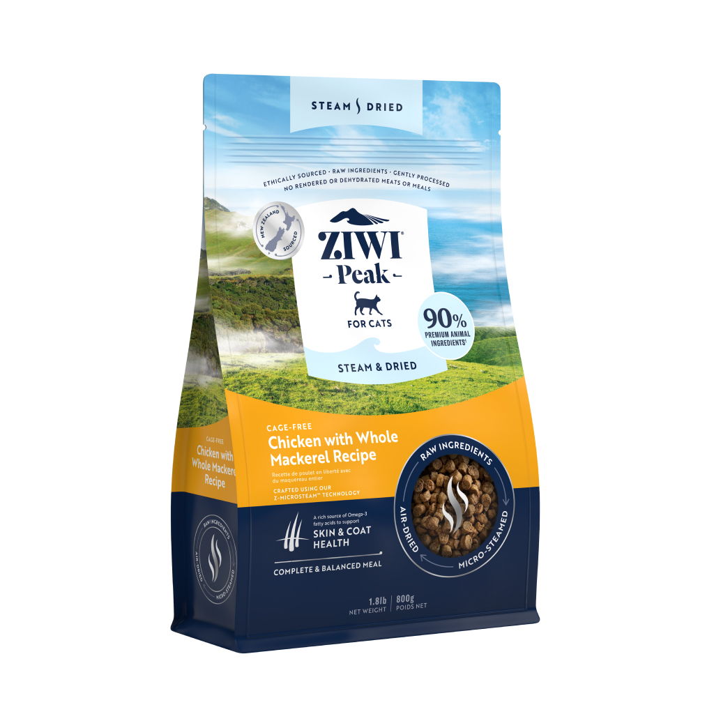 Ziwi Peak Steam & Dried Chicken with Whole Mackerel Recipe Cat Food, 1.8-lb image number null