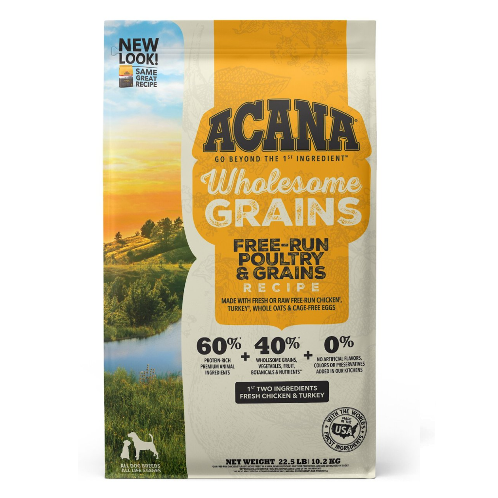 ACANA Wholesome Grains Free-Run Poultry + Grains, 22.5-lb image number null