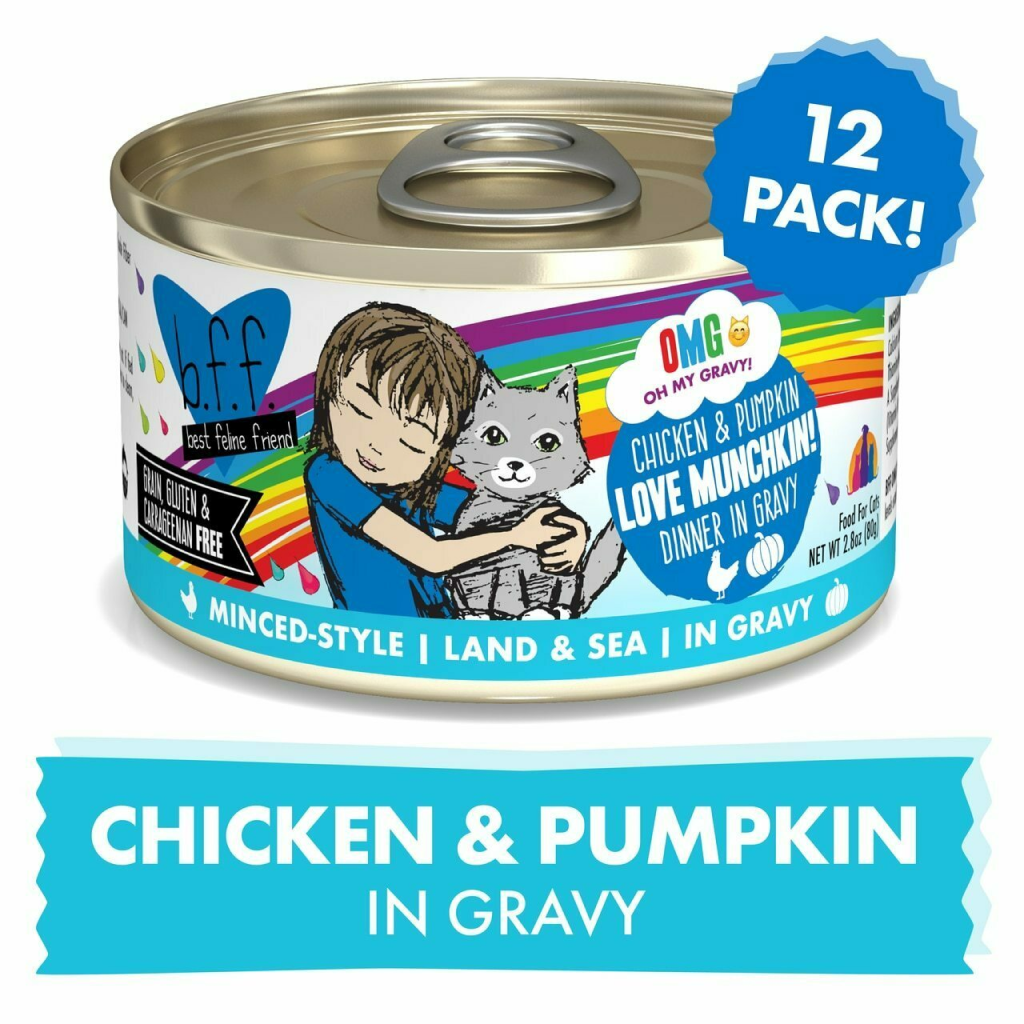 B.F.F. Omg - Best Feline Friend Oh My Gravy!, Love Munchkin! With Chicken & Pumpkin In Gravy Cat Food By Weruva image number null