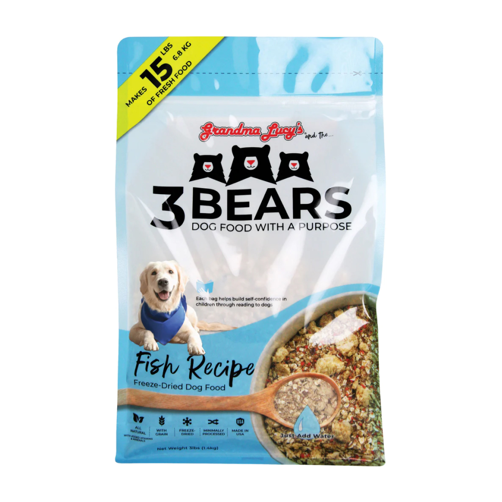 Grandma Lucy's 3 Bears Fish Freeze-Dried Dog Food, 3-lb image number null