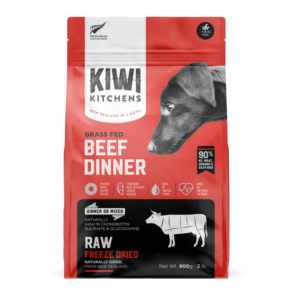 Kiwi Kitchens Raw Freeze Dried Beef Dinner Dog Food, 2-lb image number null