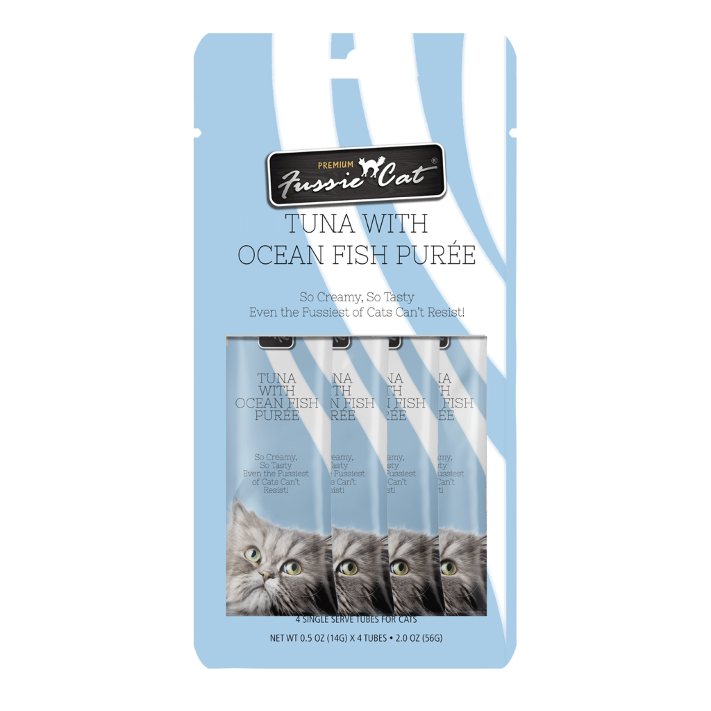 Fussie Cat Tuna with Oceanfish Puree, Pack of 4, 0.5-oz tubes image number null