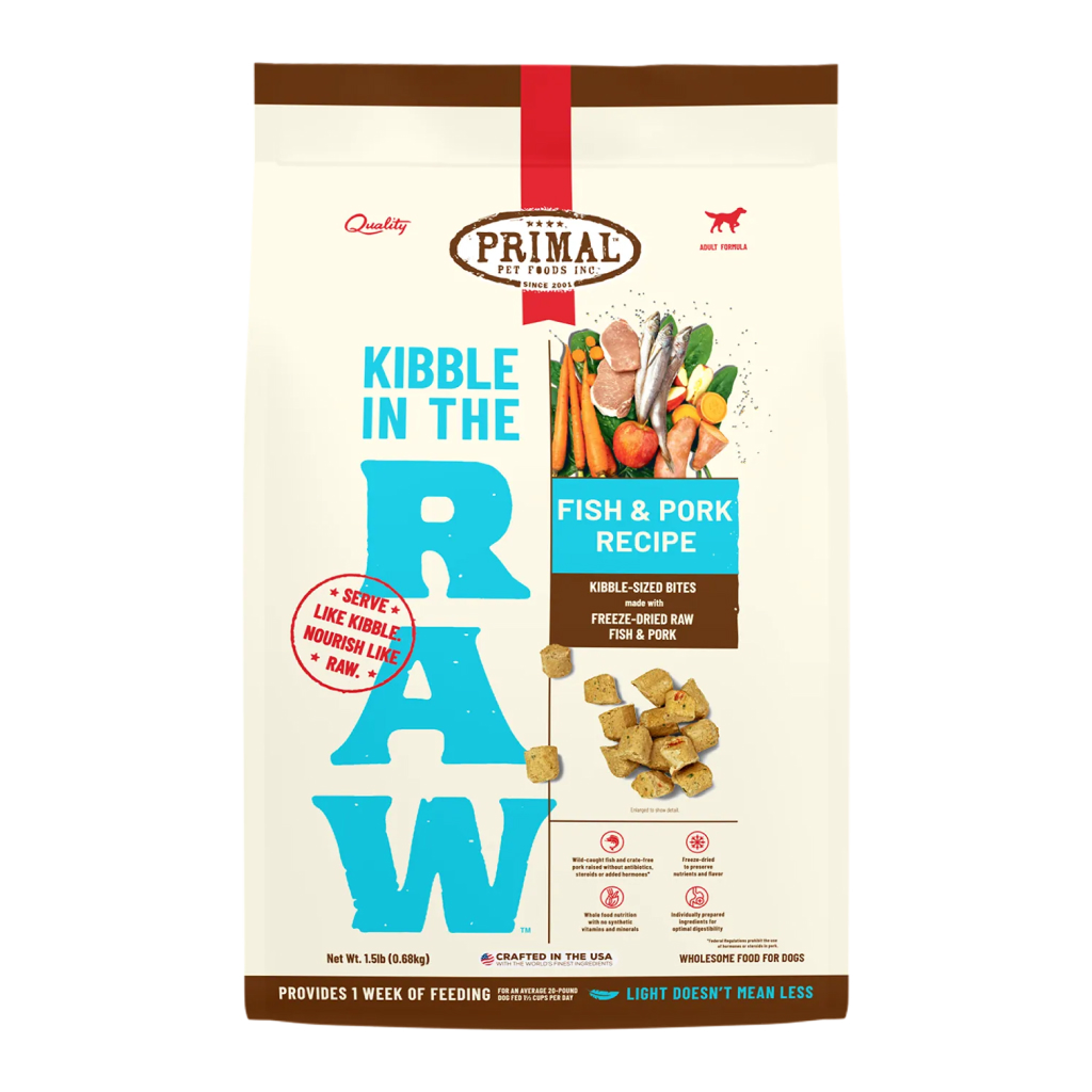 Primal Canine Fish & Pork Recipe Kibble in the Raw, 1.5-lb image number null